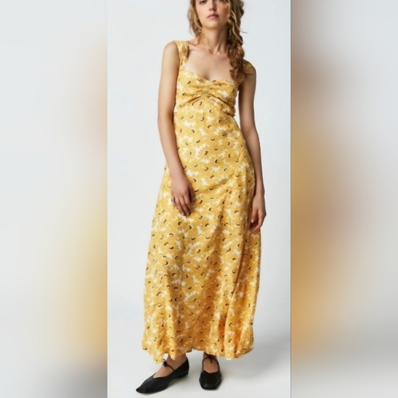 Free People Rosalee Sunflower Ruffle Maxi Dress XS NWT - Picture 16 of 16